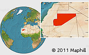 Satellite Location Map of F Derik