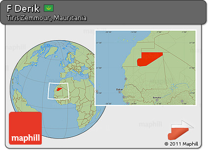 Savanna Style Location Map of F Derik, within the entire country
