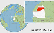 Savanna Style Location Map of F Derik, highlighted country, within the entire country