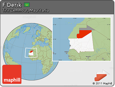Savanna Style Location Map of F Derik, highlighted country, highlighted parent region, within the entire country
