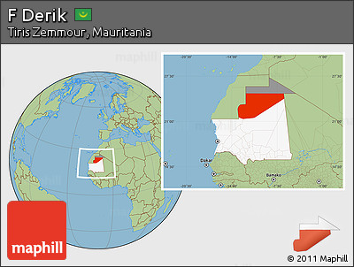 Savanna Style Location Map of F Derik, highlighted country, highlighted parent region, within the entire country