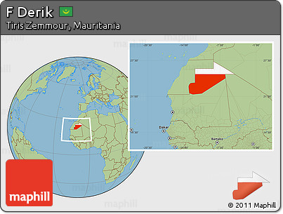 Savanna Style Location Map of F Derik, highlighted parent region, within the entire country