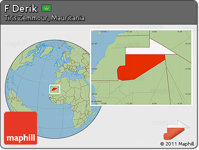 Savanna Style Location Map of F Derik, highlighted parent region
