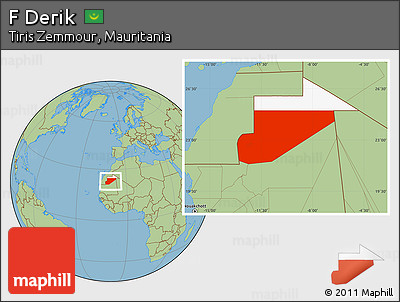 Savanna Style Location Map of F Derik, highlighted parent region