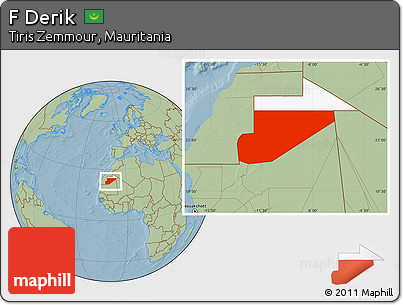 Savanna Style Location Map of F Derik, highlighted parent region, hill shading