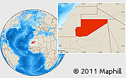 Shaded Relief Location Map of F Derik