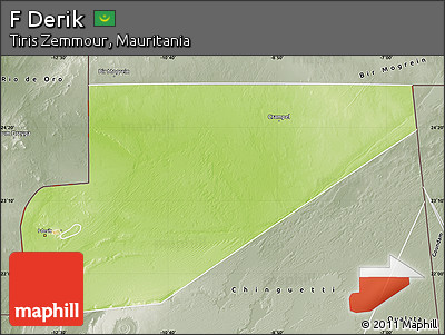 Physical Map of F Derik, semi-desaturated