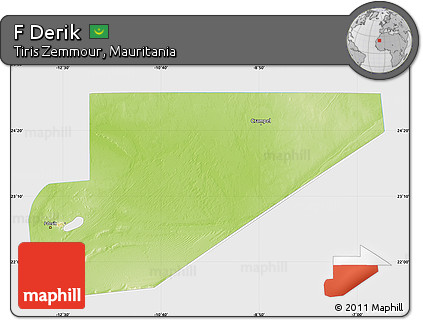 Physical Map of F Derik, single color outside