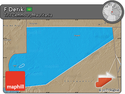 Political Map of F Derik, semi-desaturated