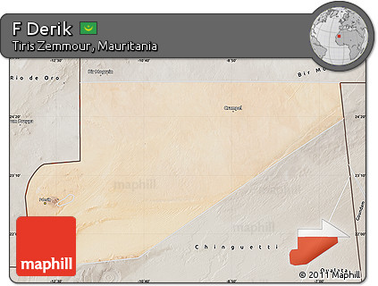 Satellite Map of F Derik, semi-desaturated