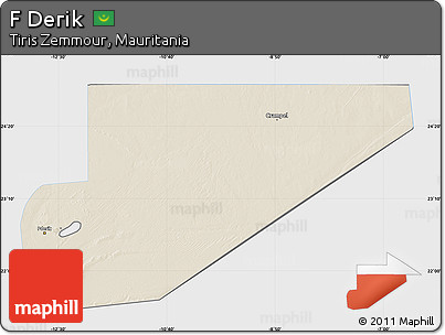 Shaded Relief Map of F Derik, single color outside