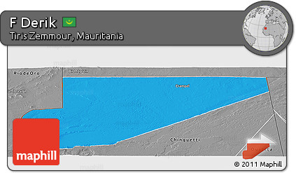 Political Panoramic Map of F Derik, desaturated