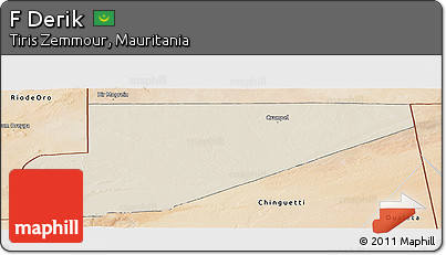 Shaded Relief Panoramic Map of F Derik, satellite outside