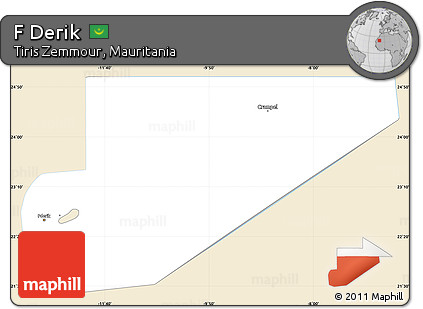 Classic Style Simple Map of F Derik, single color outside
