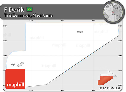 Silver Style Simple Map of F Derik, single color outside