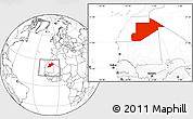 Blank Location Map of Tiris Zemmour, within the entire country