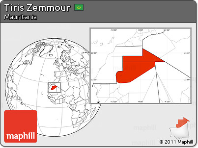 Blank Location Map of Tiris Zemmour