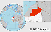 Gray Location Map of Tiris Zemmour, highlighted country