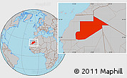 Gray Location Map of Tiris Zemmour