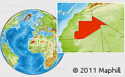 Physical Location Map of Tiris Zemmour