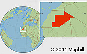 Savanna Style Location Map of Tiris Zemmour