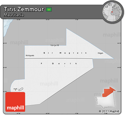 Gray Map of Tiris Zemmour, single color outside