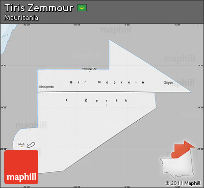 Gray Map of Tiris Zemmour, single color outside