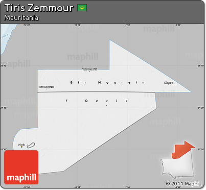 Gray Map of Tiris Zemmour, single color outside