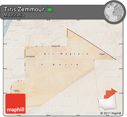 Satellite Map of Tiris Zemmour, lighten