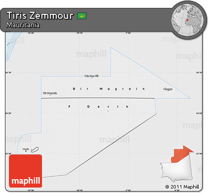 Silver Style Map of Tiris Zemmour, single color outside