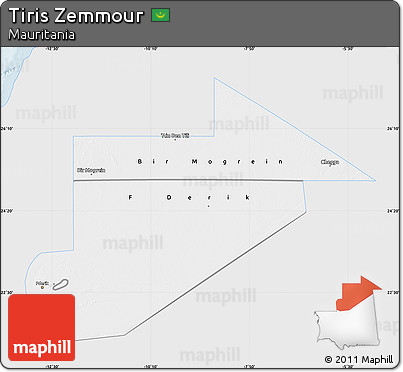 Silver Style Map of Tiris Zemmour, single color outside