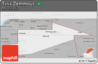 Gray Panoramic Map of Tiris Zemmour