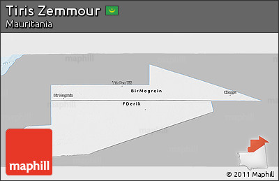 Gray Panoramic Map of Tiris Zemmour, single color outside