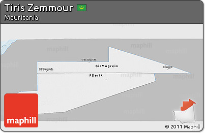 Gray Panoramic Map of Tiris Zemmour, single color outside