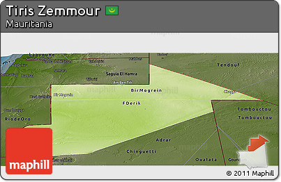 Physical Panoramic Map of Tiris Zemmour, darken