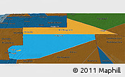 Political Panoramic Map of Tiris Zemmour, darken