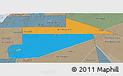 Political Panoramic Map of Tiris Zemmour, semi-desaturated