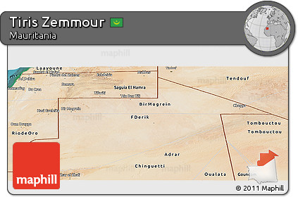 Satellite Panoramic Map of Tiris Zemmour