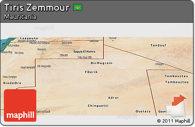 Satellite Panoramic Map of Tiris Zemmour