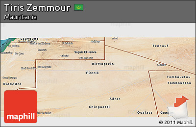 Satellite Panoramic Map of Tiris Zemmour