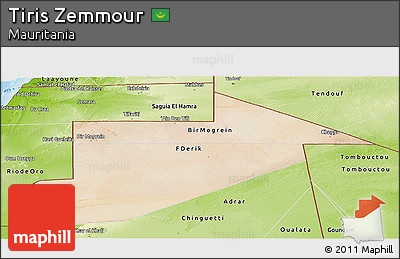 Satellite Panoramic Map of Tiris Zemmour, physical outside