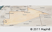 Satellite Panoramic Map of Tiris Zemmour, semi-desaturated