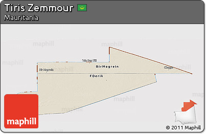 Shaded Relief Panoramic Map of Tiris Zemmour, cropped outside