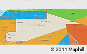 Shaded Relief Panoramic Map of Tiris Zemmour, political shades outside
