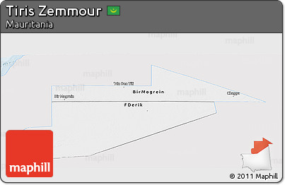 Silver Style Panoramic Map of Tiris Zemmour, single color outside