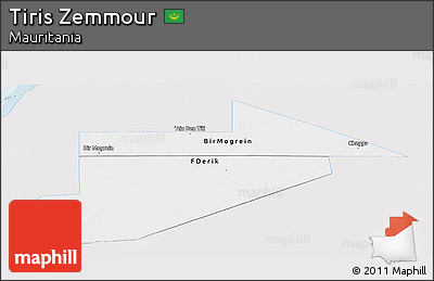 Silver Style Panoramic Map of Tiris Zemmour, single color outside