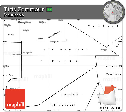 Blank Simple Map of Tiris Zemmour