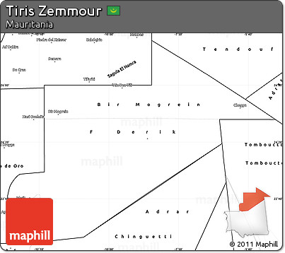 Blank Simple Map of Tiris Zemmour