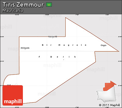 Classic Style Simple Map of Tiris Zemmour, cropped outside