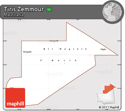 Classic Style Simple Map of Tiris Zemmour, cropped outside